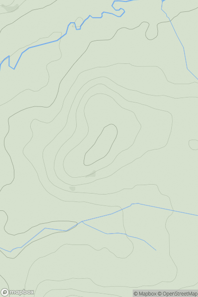 Thumbnail image for Moelfre [Welshpool to Hay-on-Wye] [SN999744] showing contour plot for surrounding peak
